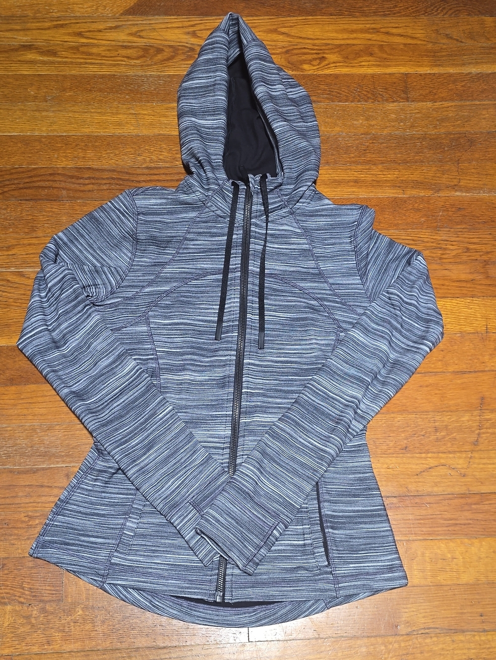 EUC Lululemon Hooded Define Jacket *Nulu Heathered Black / White / Black SIZE 4 - Picture 5 of 9